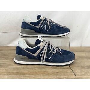 New Balance 574 Core Mens Navy Blue Grey Suede Sneakers ML574EVN Size 11